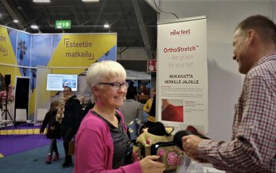 Apuväline-messuilla kiinnostus oli kovaa ja palaute kivaa – New Feetin osastolla nähtiin myös apupoika